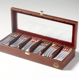 Theedoos donkerbruin eiken – inclusief 60 T-sticks in diverse smaken