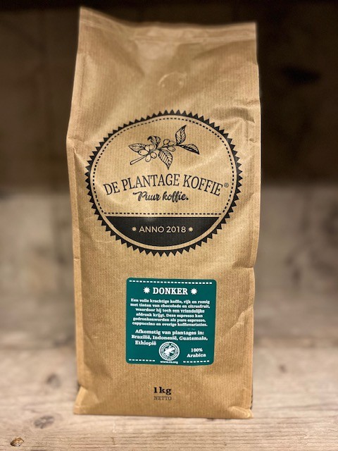 De Plantage Koffie – Koffiebonen Donker Arabica – 1 kg