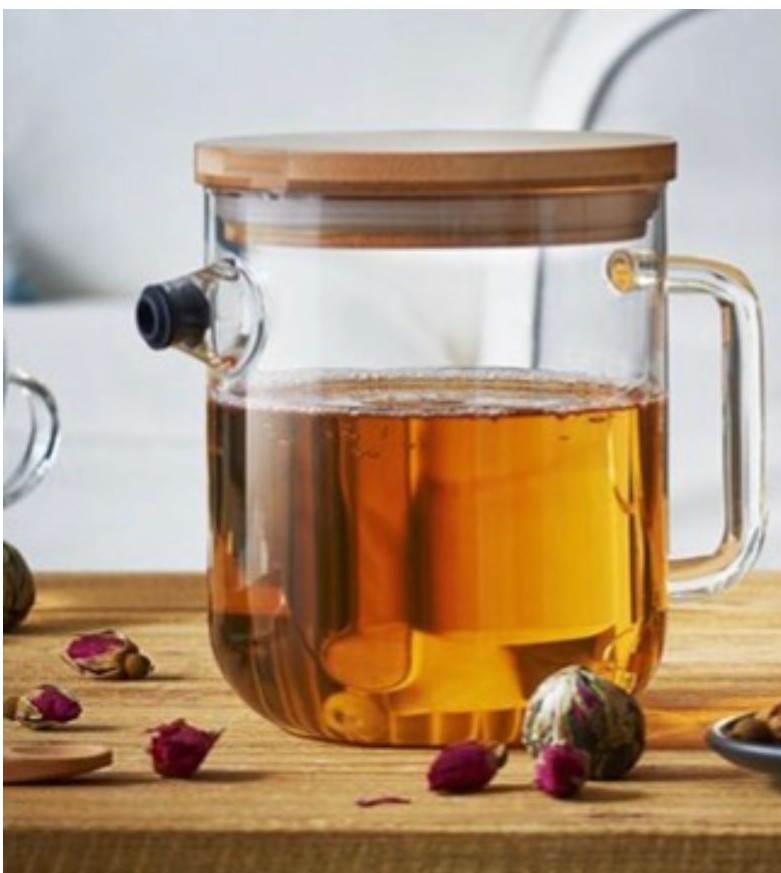 Theekan Accademia met bamboe deksel en anti-drup systeem