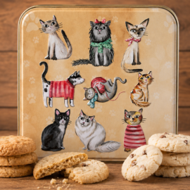 Cats in jumpers koektrommel - met assortiment koekjes (binnenkort leverbaar)